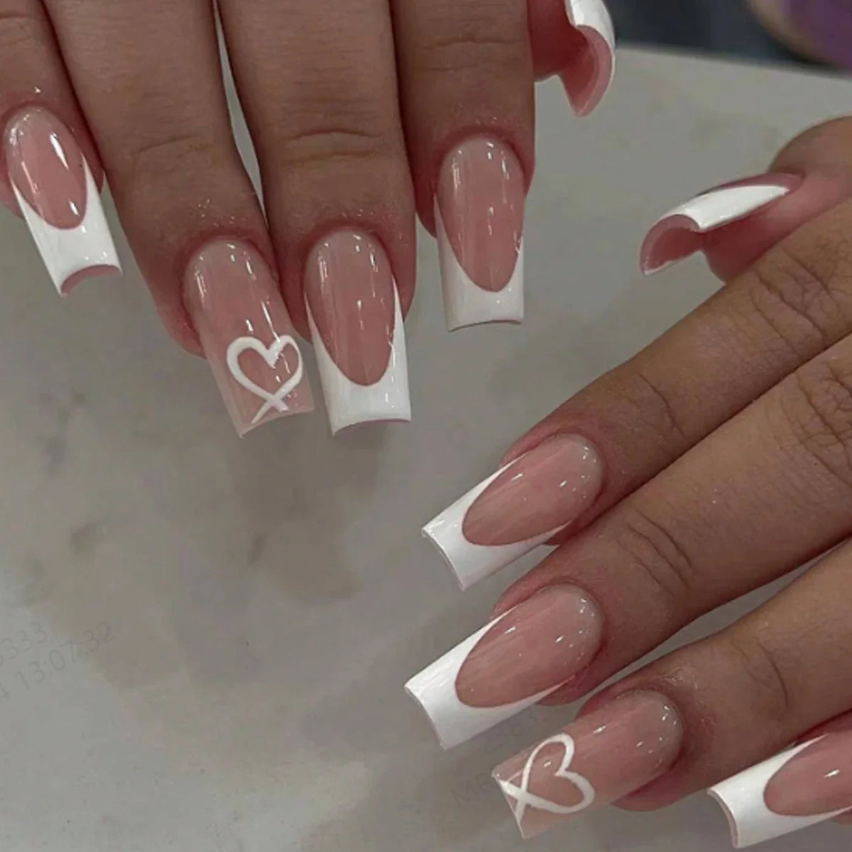 French-Style Press-On Nail Tips, 24 Pieces