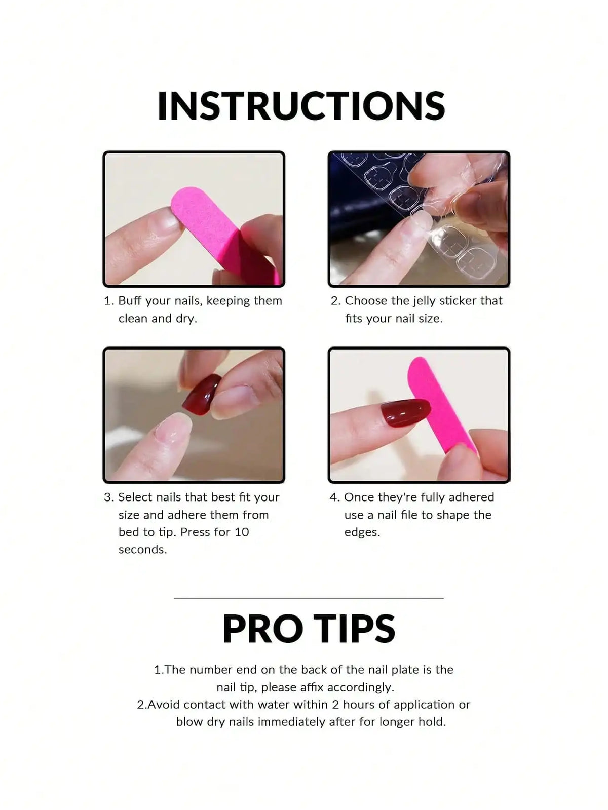 French-Style Press-On Nail Tips, 24 Pieces
