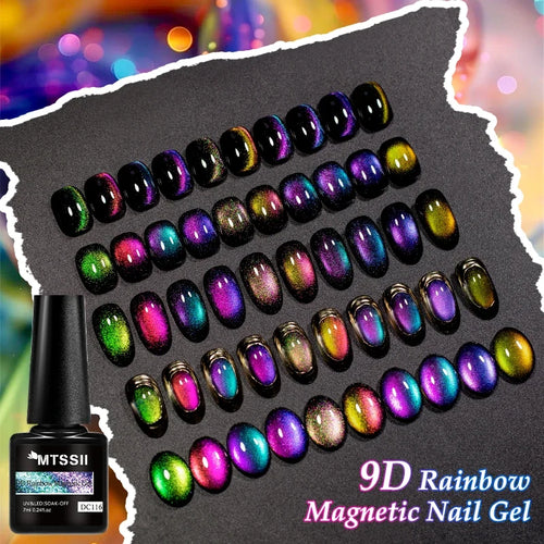 9D Rainbow Cat-Eye Magnetic Gel Polish