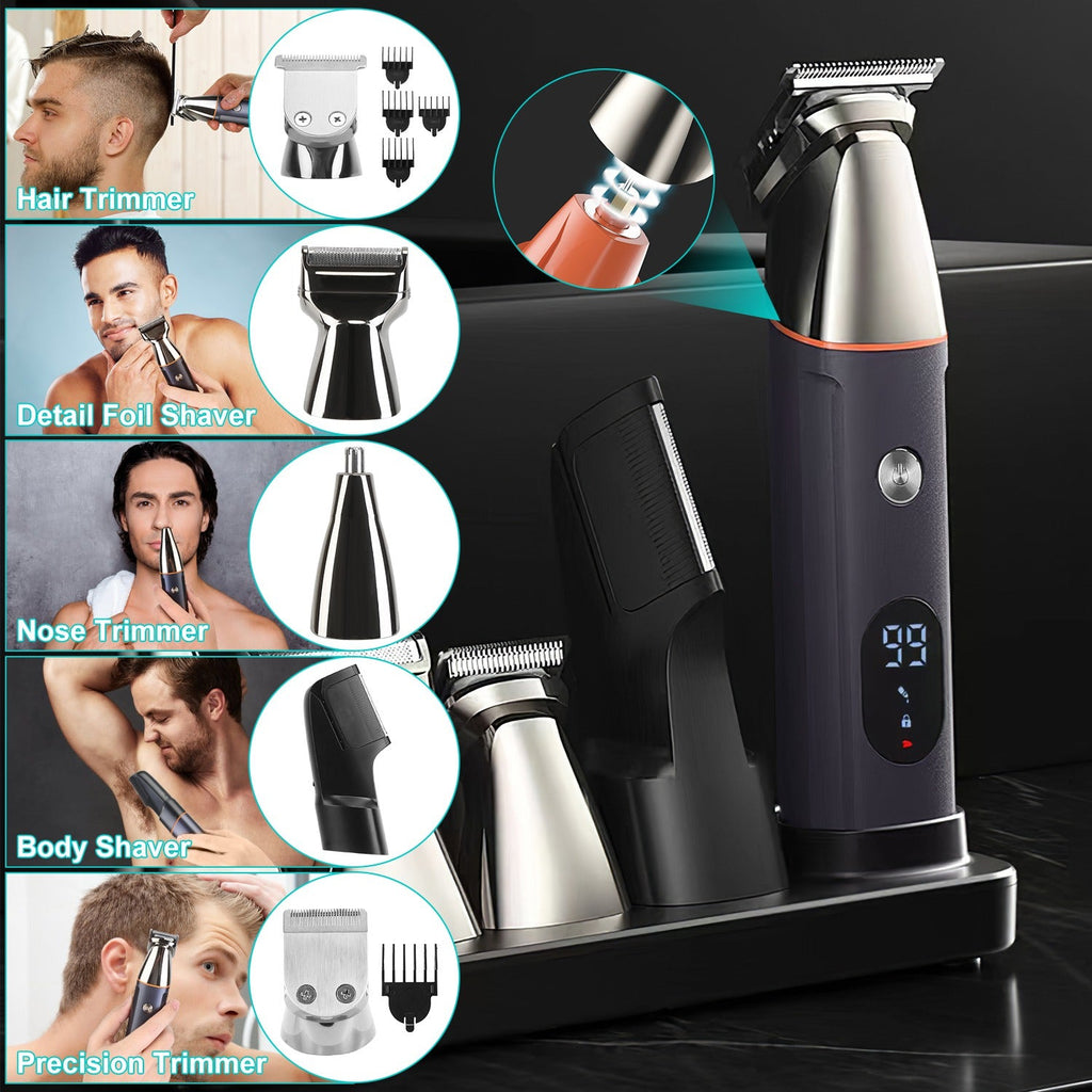 All-in-One Cordless Beard & Body Trimmer – 5 Heads
